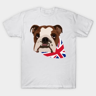 British Bulldog - Union Jack Bandana Bones Pattern T-Shirt